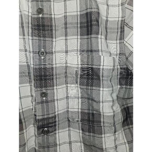 The North Face Gray Plaid Short Sleeve Button Up Shirt Men's Small Preppy - Picture 5 of 12